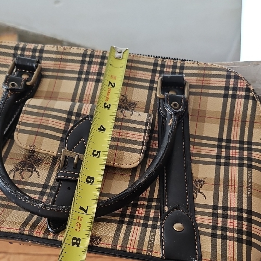 Plaid Handbag with Black Accents - Picture 10 of 10
